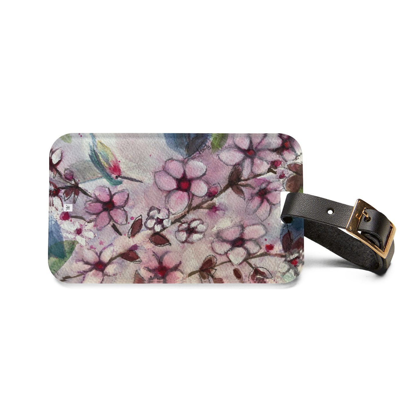 Hummingbird in Cherry Blossoms Luggage Tag
