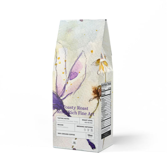 Purple Dragonfly with a Coneflower - Toasty Roast Coffee 12.0z Bag