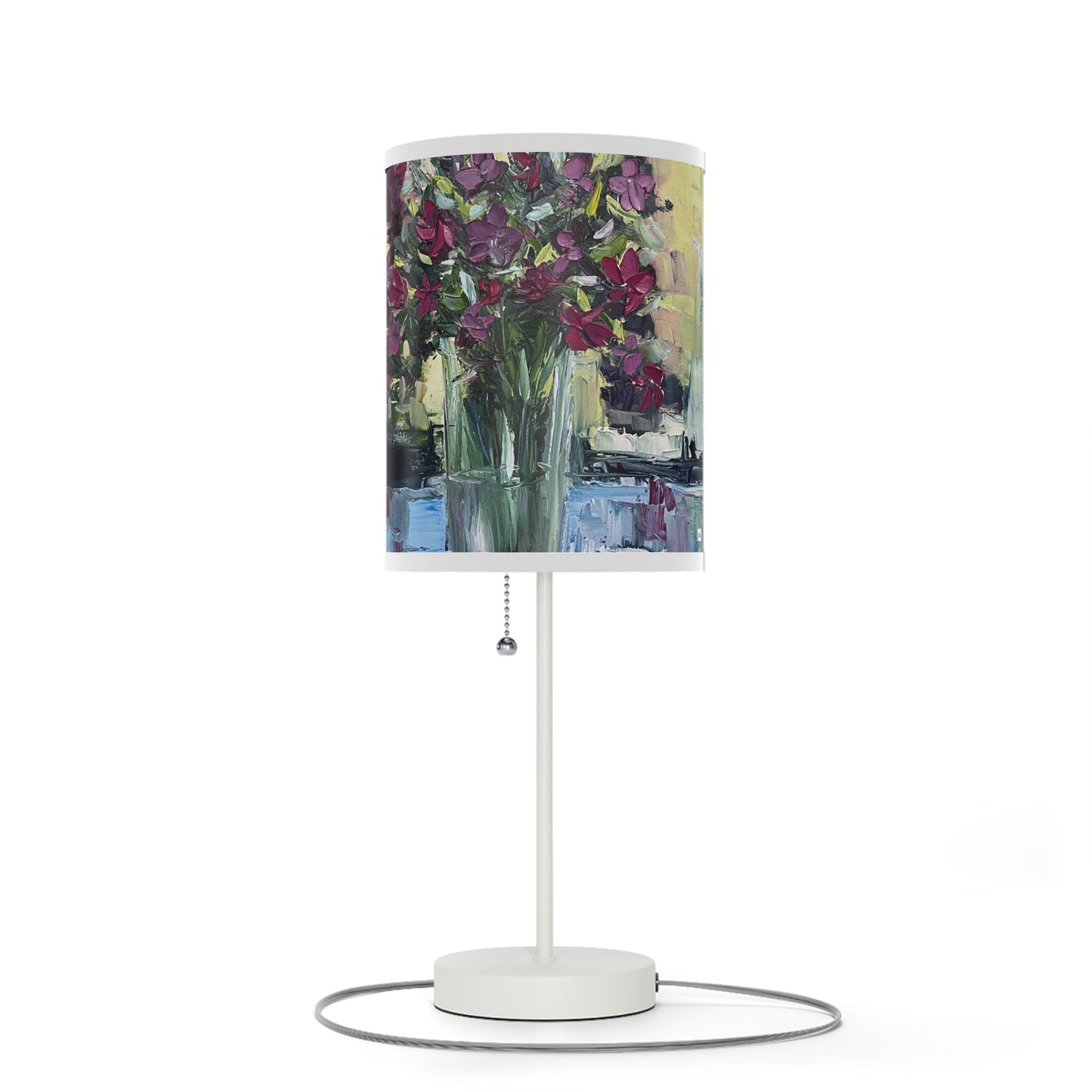 Shabby Wildflowers Lamp on a Stand, US|CA plug