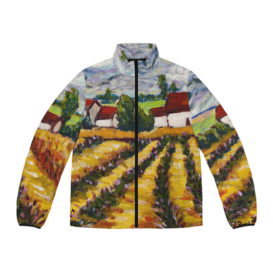 Men's Puffer Jacket - Roxy Rich Art-English Lavender Farm