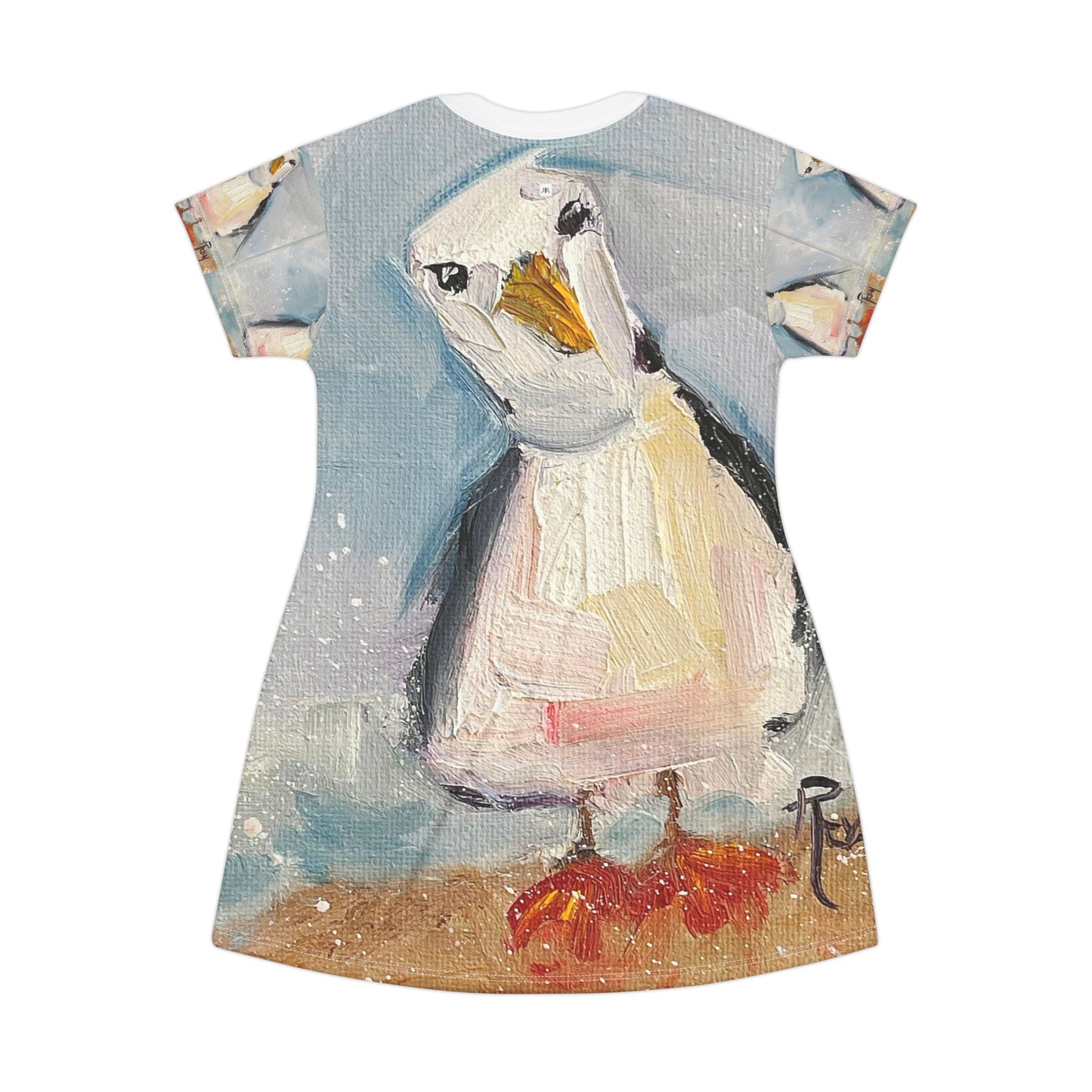 T-Shirt Dress -Inquisitive Seagull