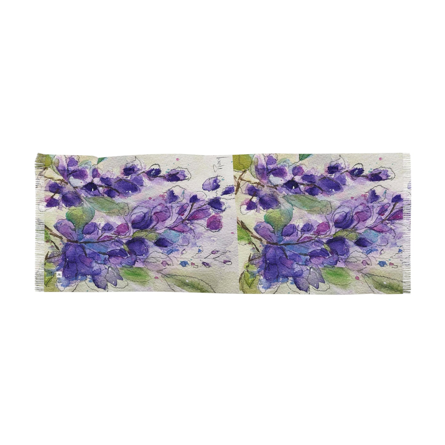 Colorful Scarf — Artistic Lightweight Neck Wrap- Purple Wisteria