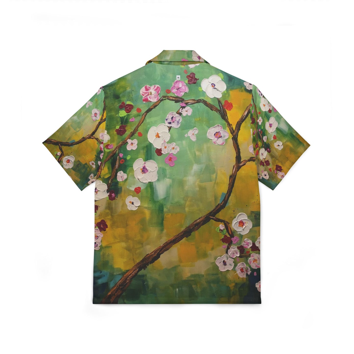 Men's Hawaiian Camp Shirt (AOP)-Abstract Cherry Blossoms