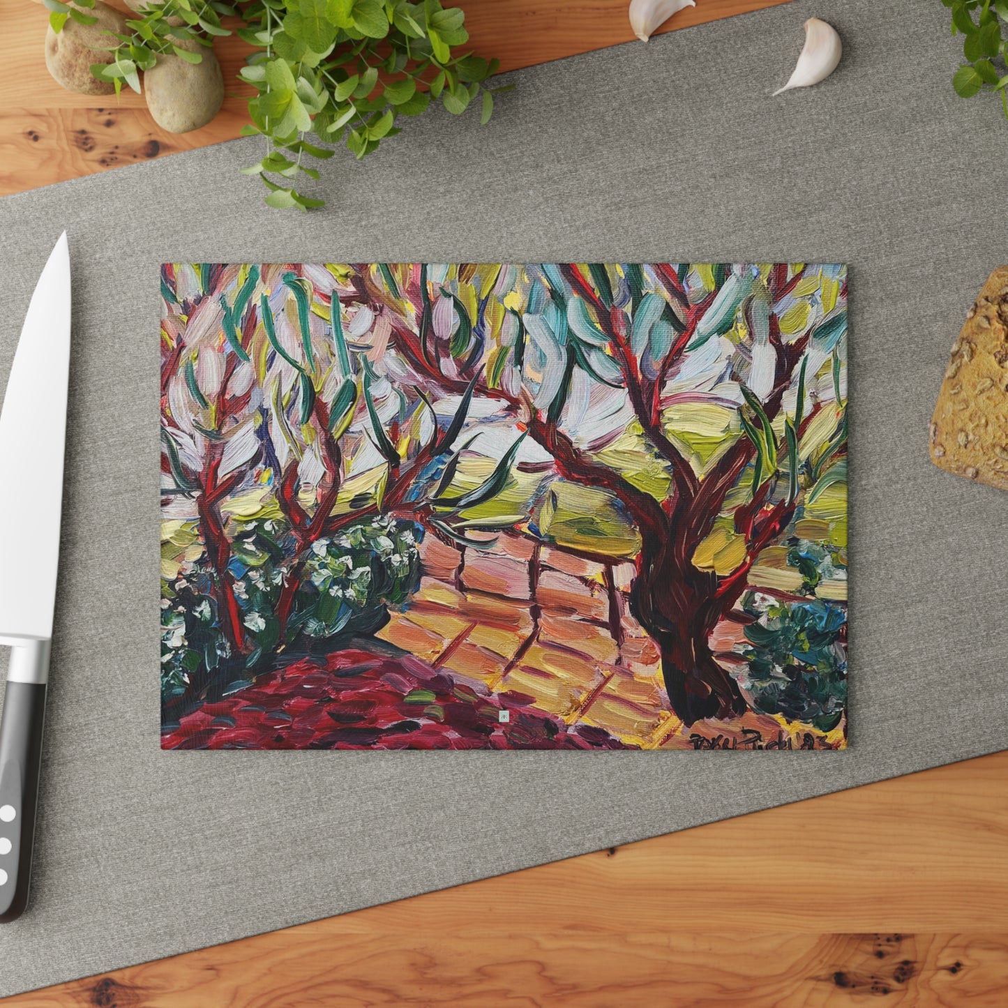 Breezy Trees Glass Cutting Board