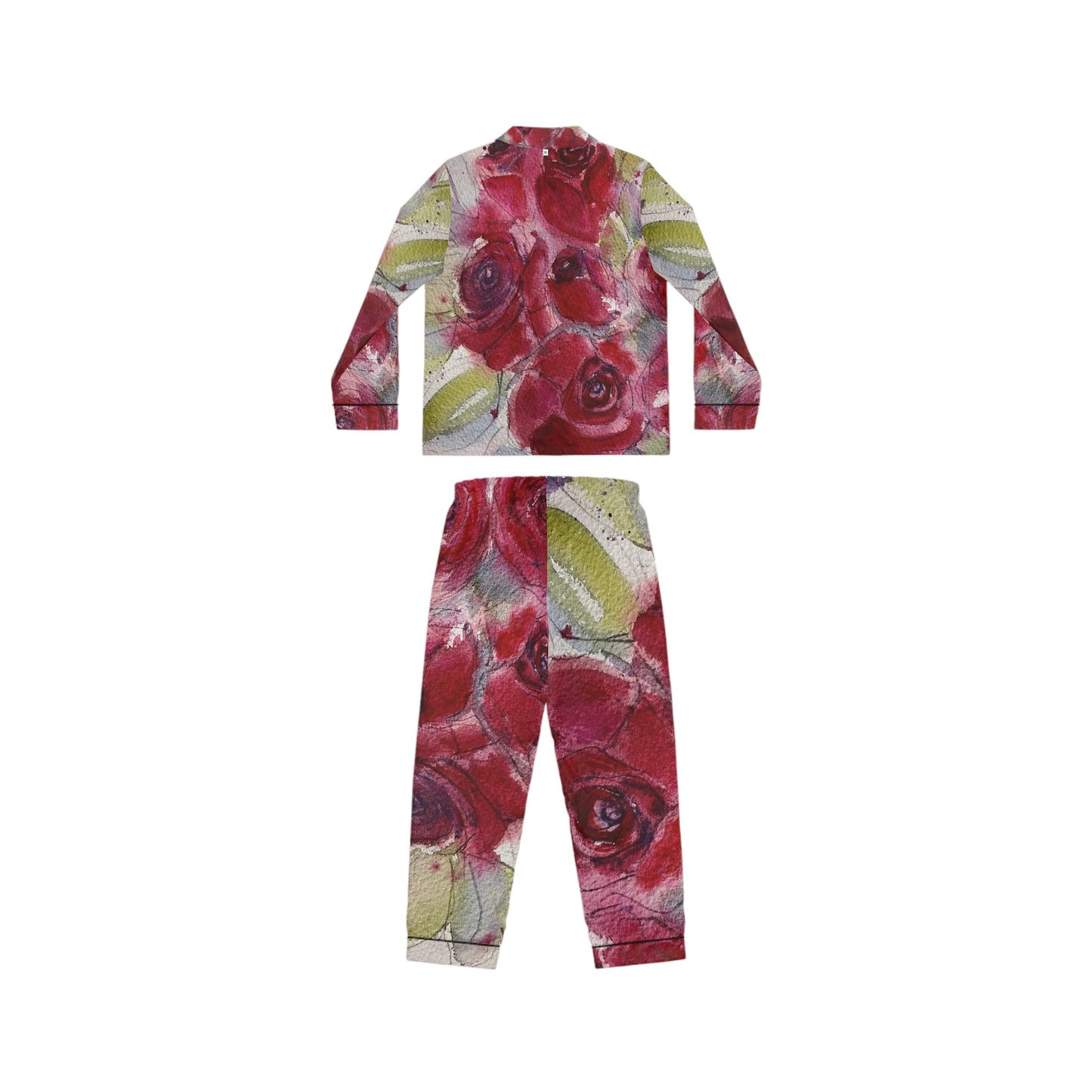 Satin Pajamas — Luxury Valentine's & Mother's Day Gift-Red Roses