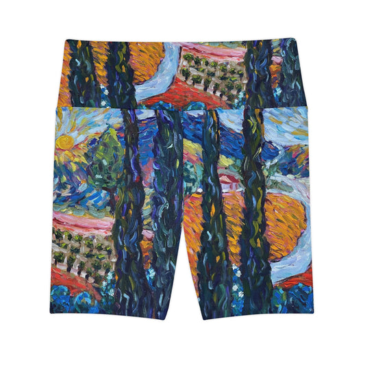 Women's Workout Shorts - Sunny Cypresses-Robert Renzoni