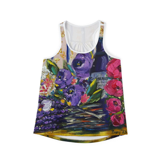 Women's Racerback Tank Top-Corbeaux Wine and Lavender