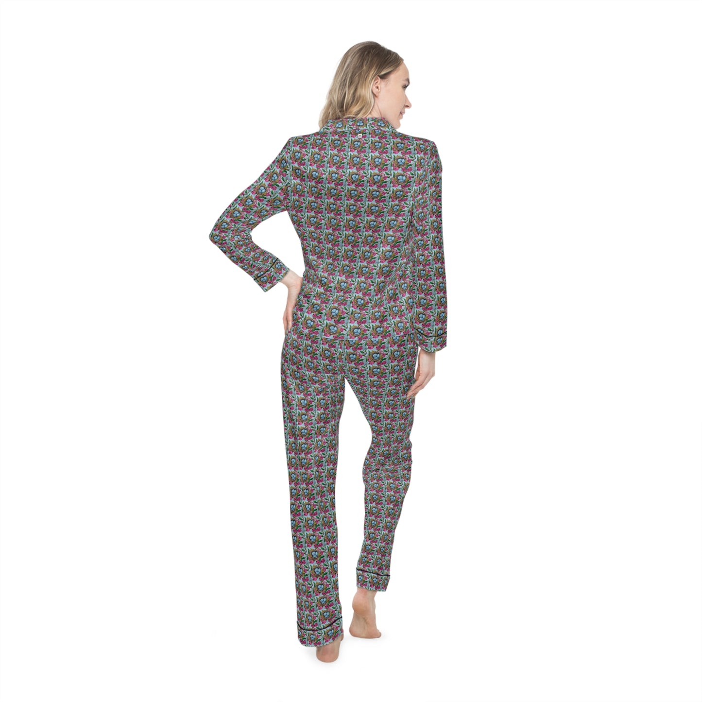 Satin Pajamas — Luxurious Silky Sleepwear Set-Robins Nest with Eggs
