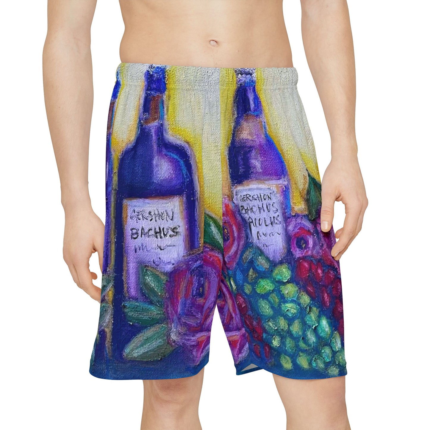 Men’s Sports Shorts - Wine and Roses-GBV