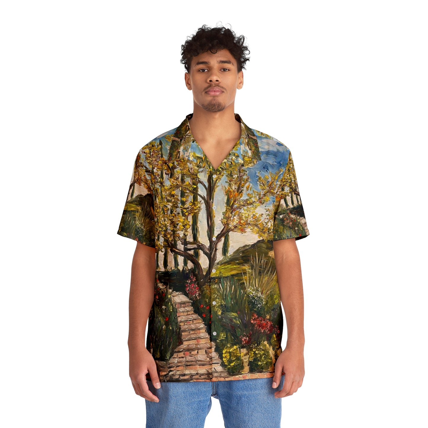 The Tree and Garden at GBV Winery Temecula Men's Hawaiian Shirt