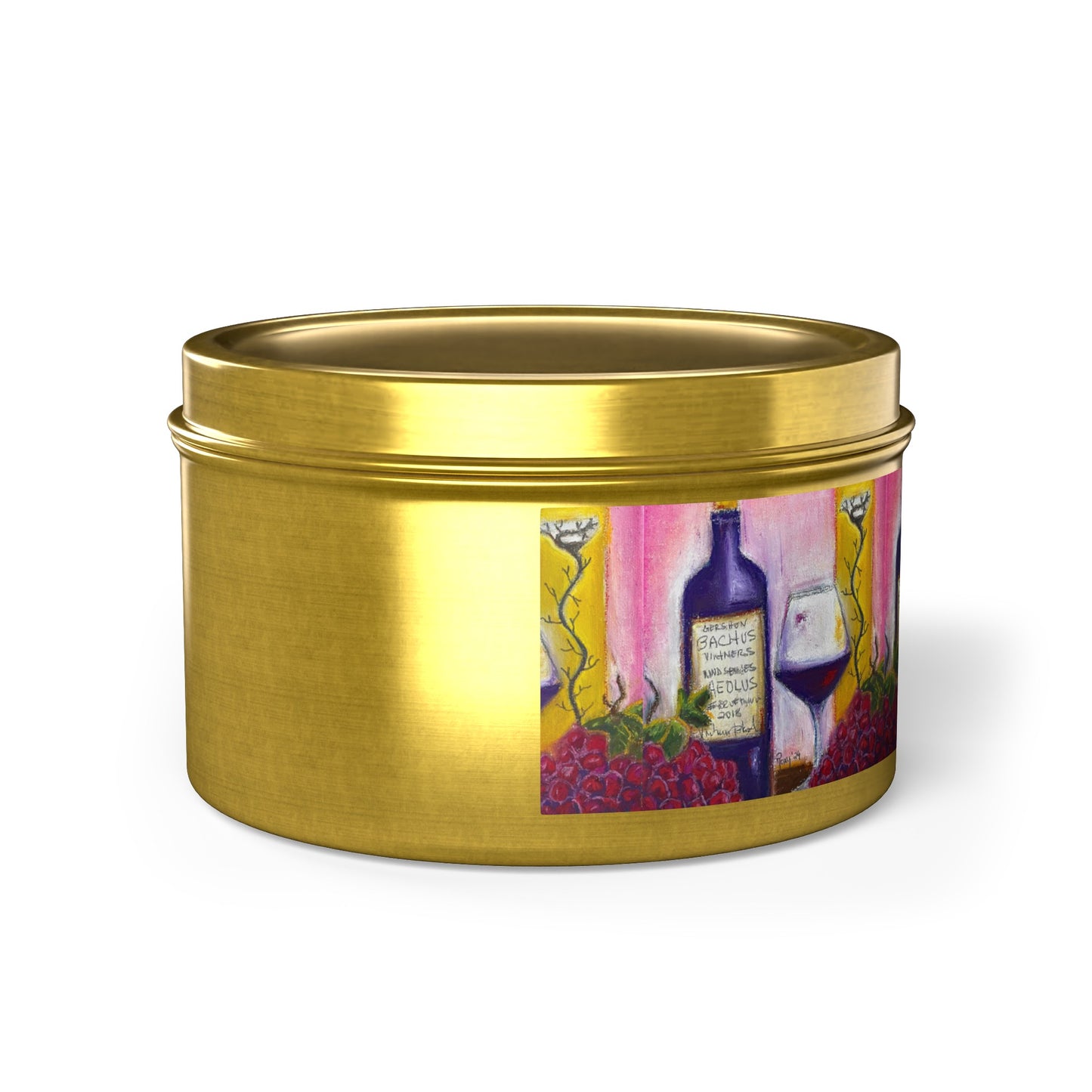 Aeolus GBV Wine & Clique Glass Tin Candle