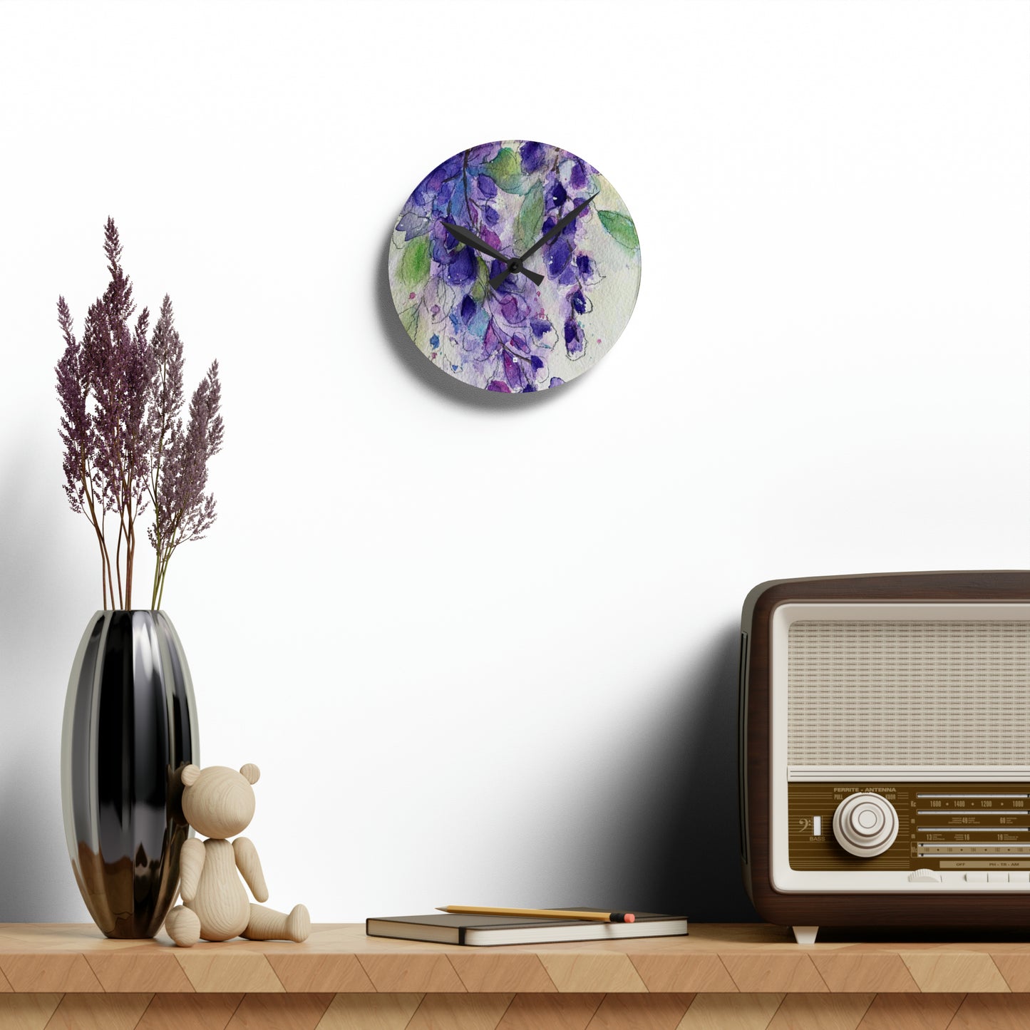 Wisteria Acrylic Wall Clock