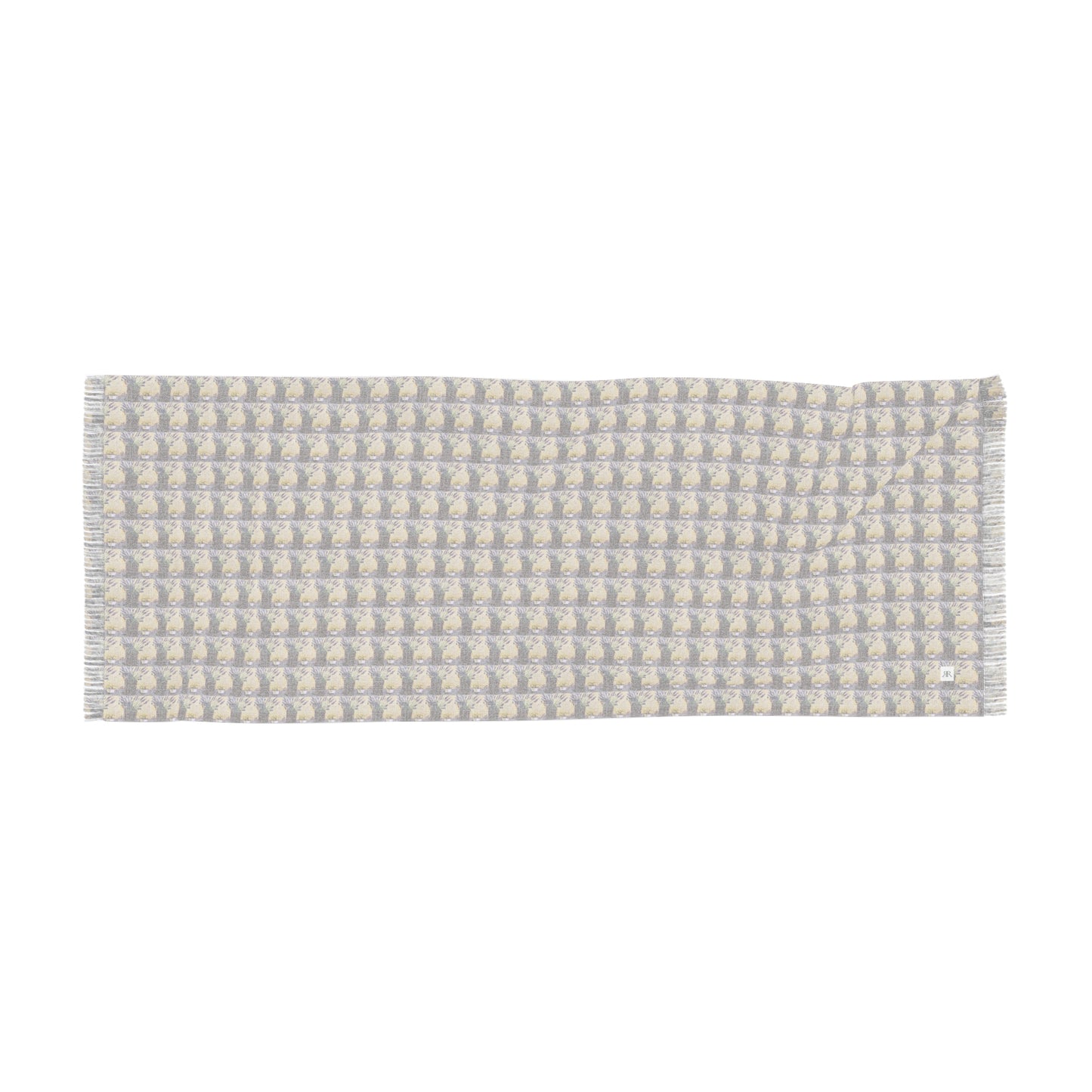 Colorful Scarf — Artistic Lightweight Neck Wrap- Lavender and Lemons