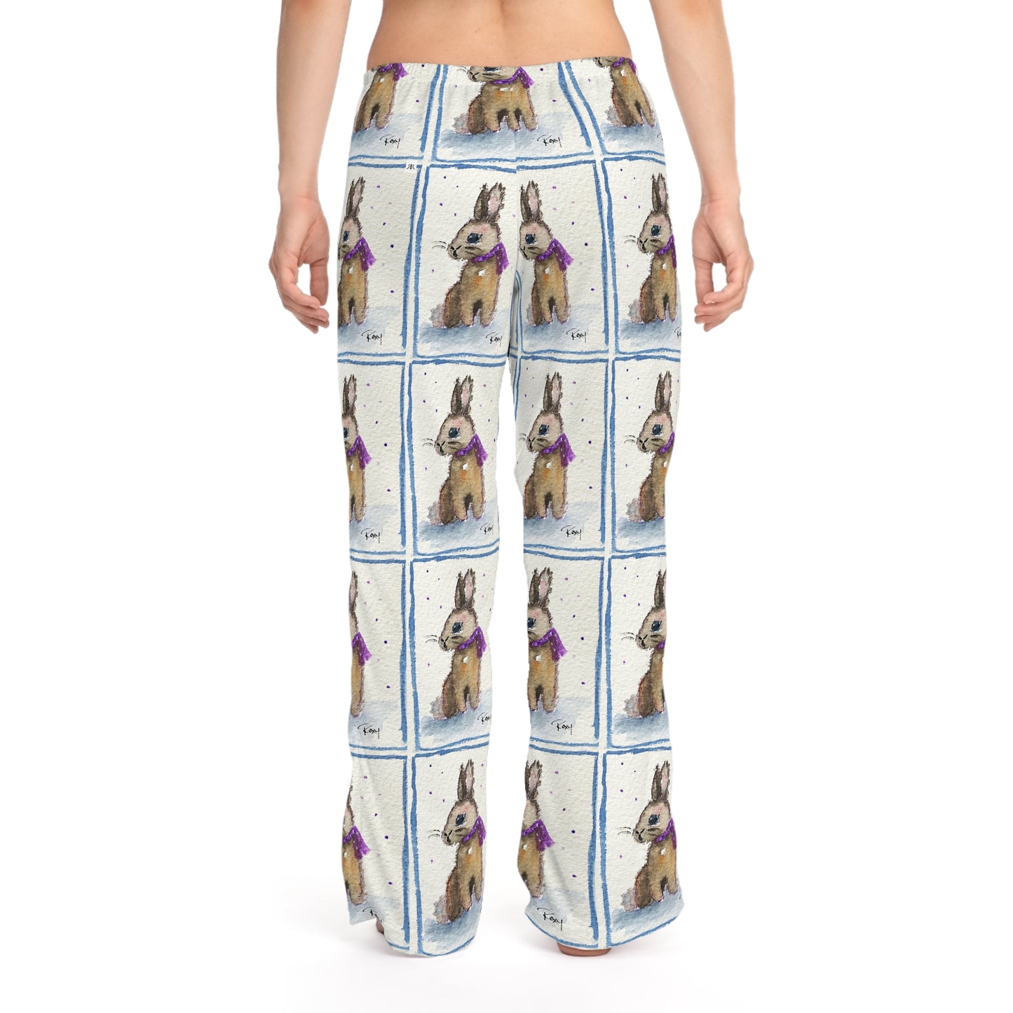 Pajama Pants - Scarf Bunny- Women's Pajama Pants