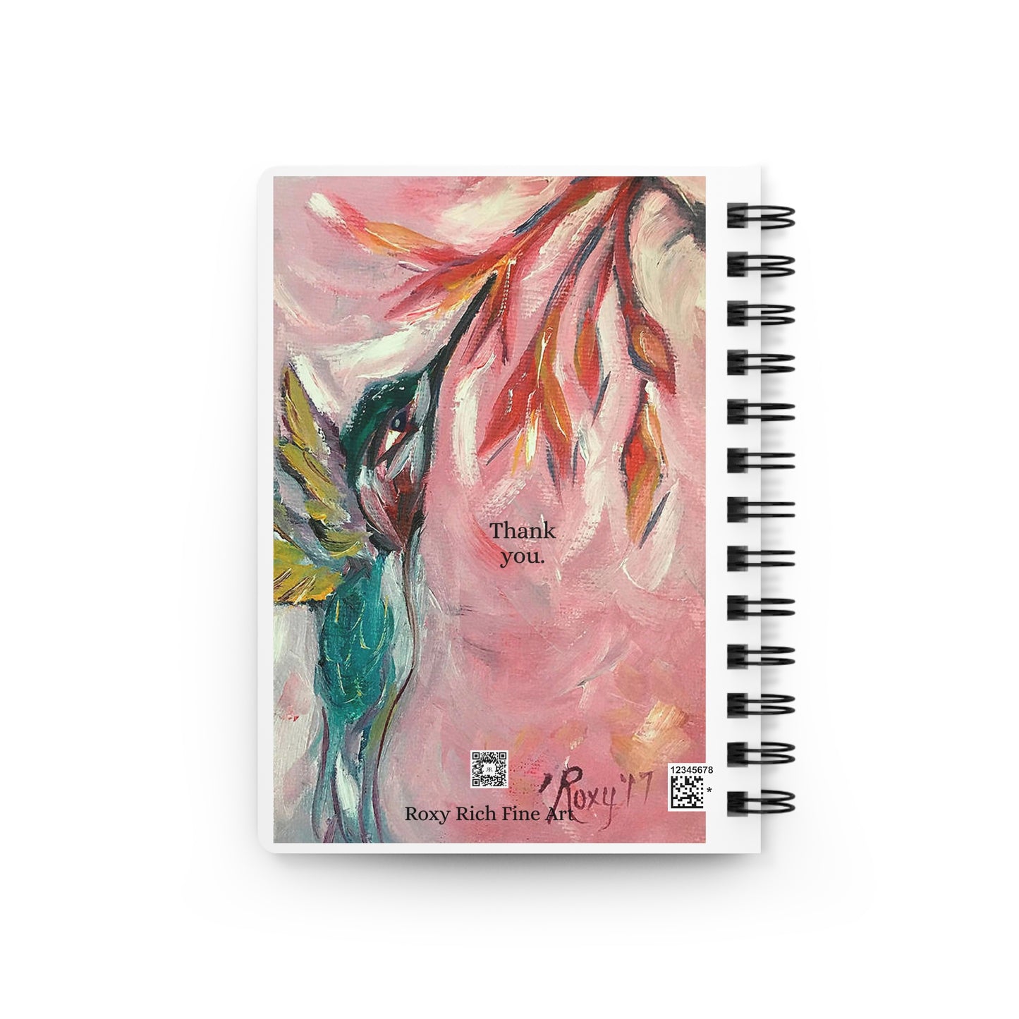 Grandmother-Oil Painting Hummingbirds- Spiral Bound Journal