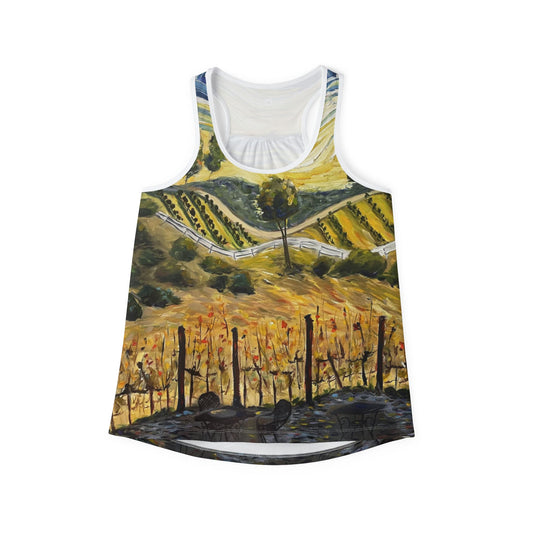 Women's Racerback Tank Top-Sunset at the Villa-Gershon Bachus Vintners