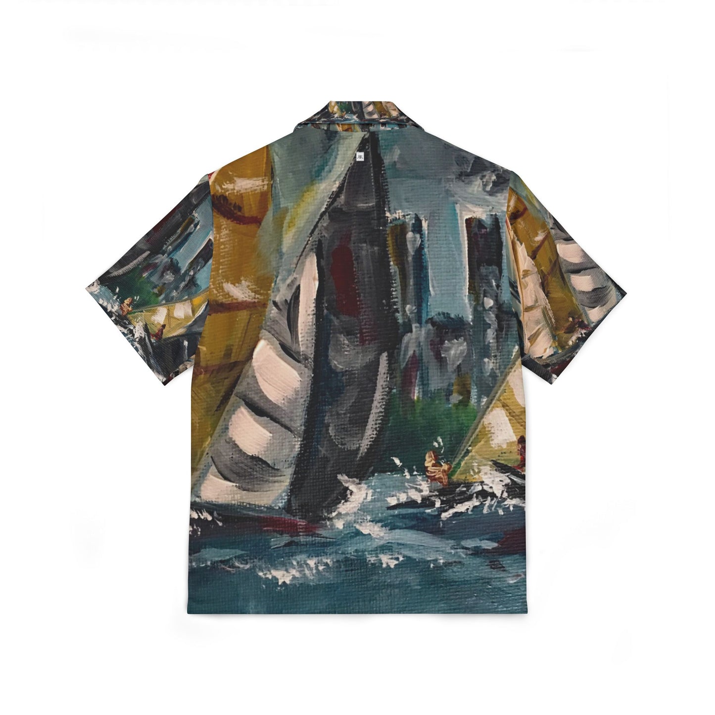 Men's European Fit Hawaiian Camp Shirt -Racing Day-New York Sailboat Races