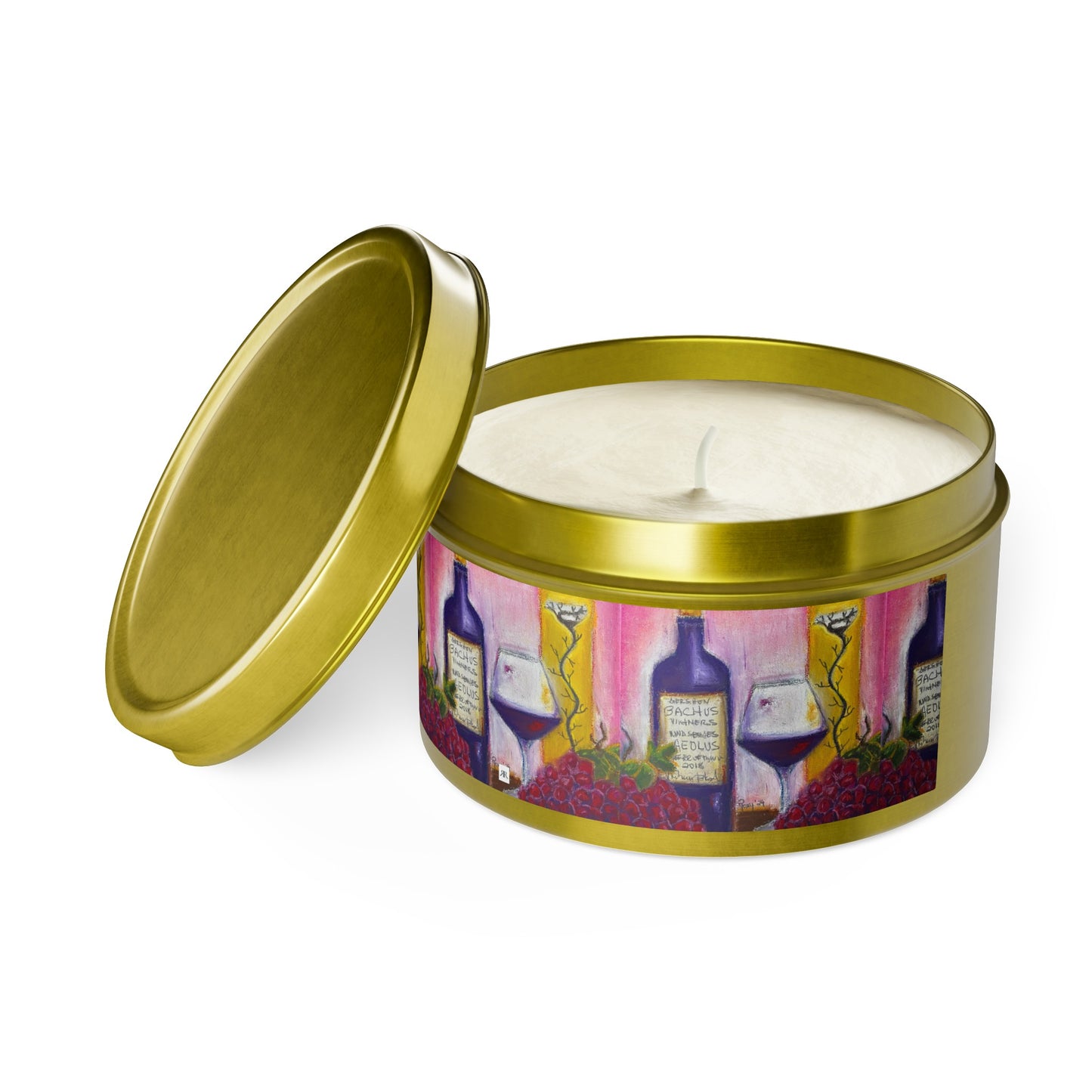 Aeolus GBV Wine & Clique Glass Tin Candle