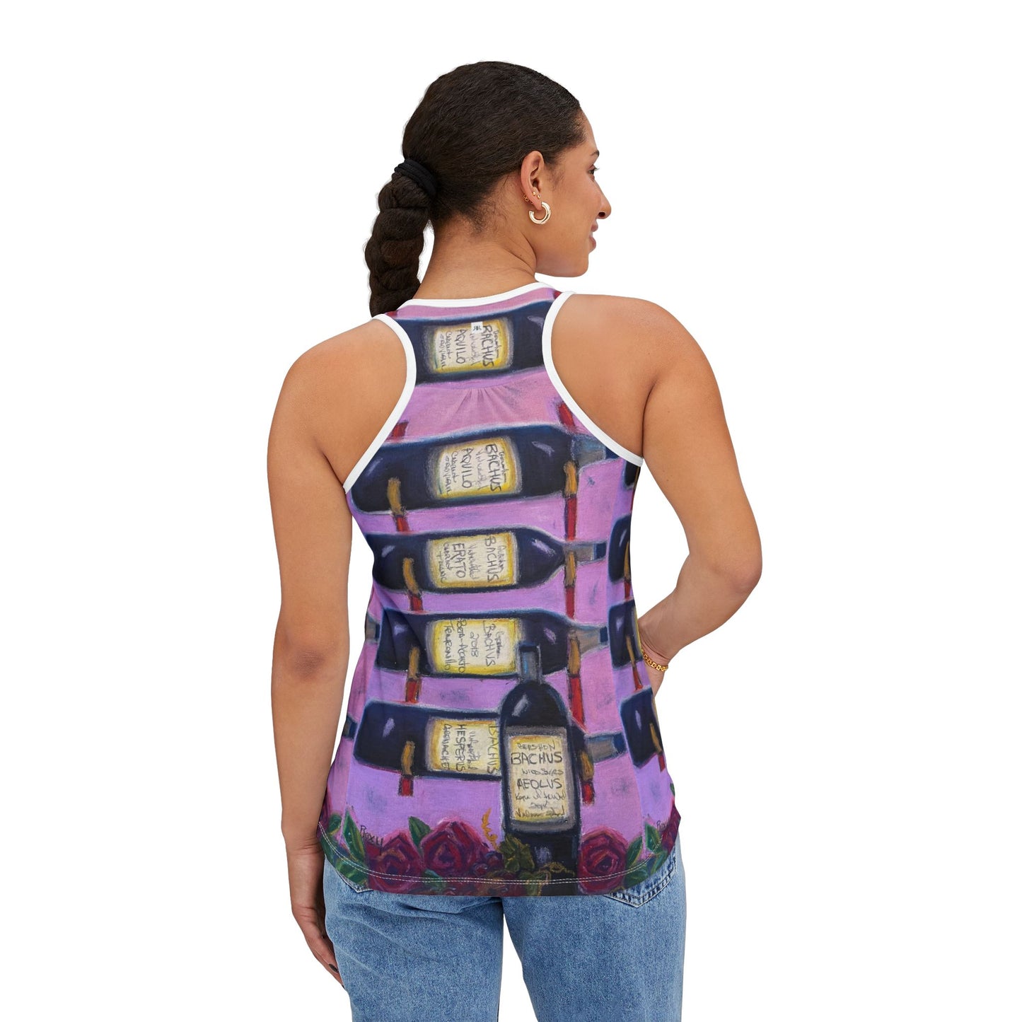 Women's Racerback Tank Top-Bachus Reserves-GBV Wine Rack & Roses