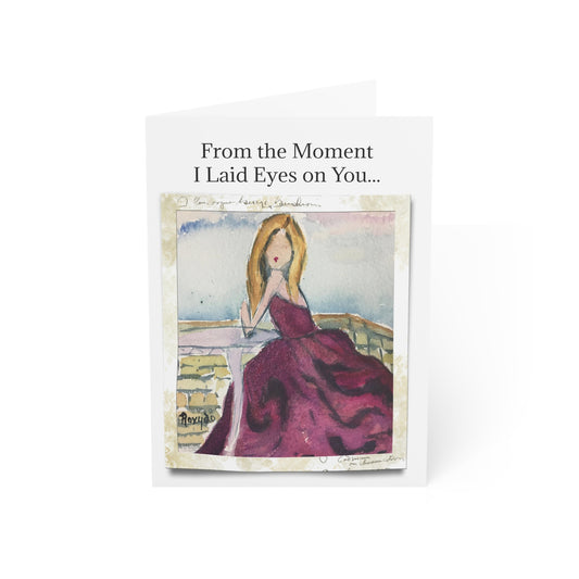 Beach Babe in a Ball Gown -Sexy Valentine for Her (with sentiment) Folded Greeting Cards