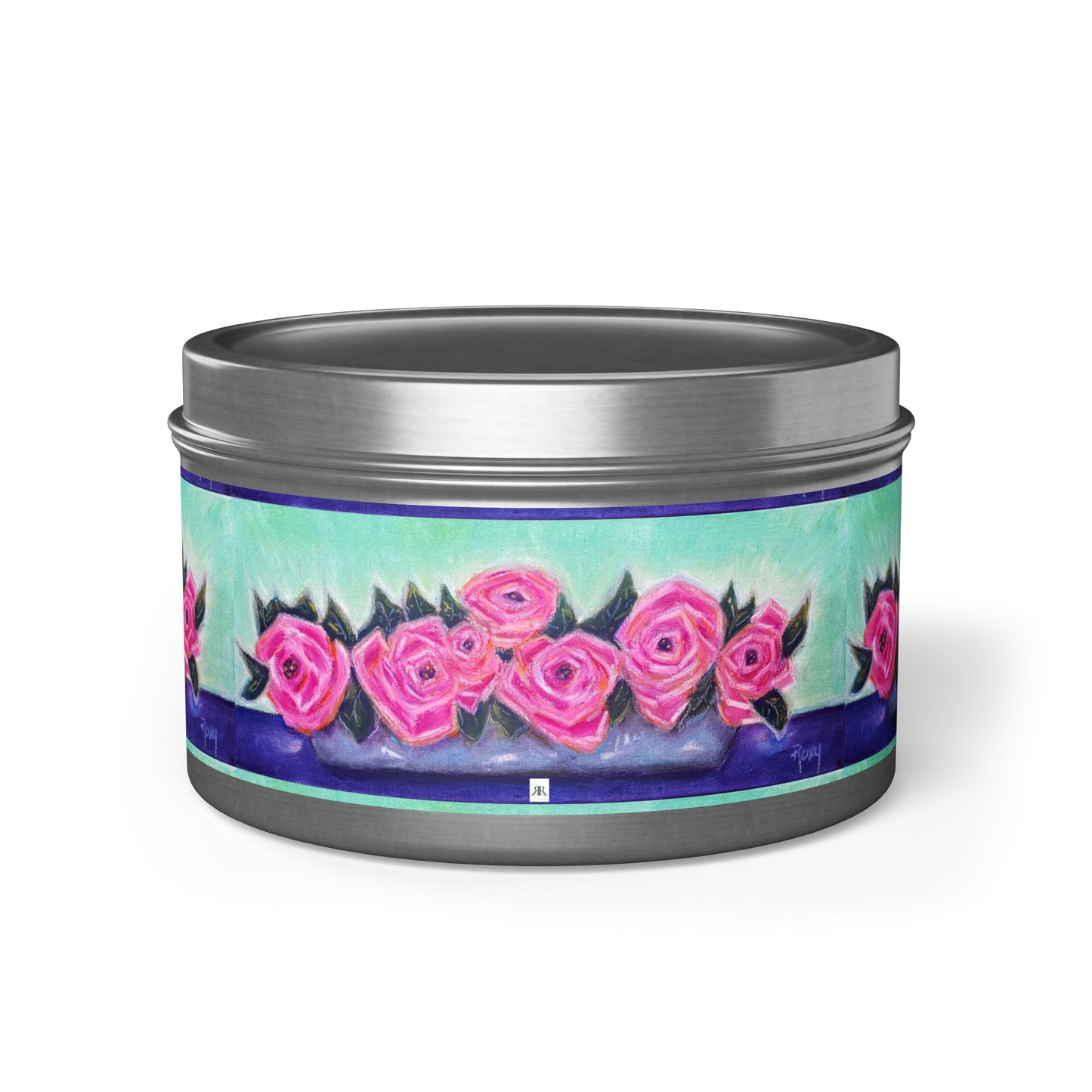 Tin Full of Roses Tin Candle