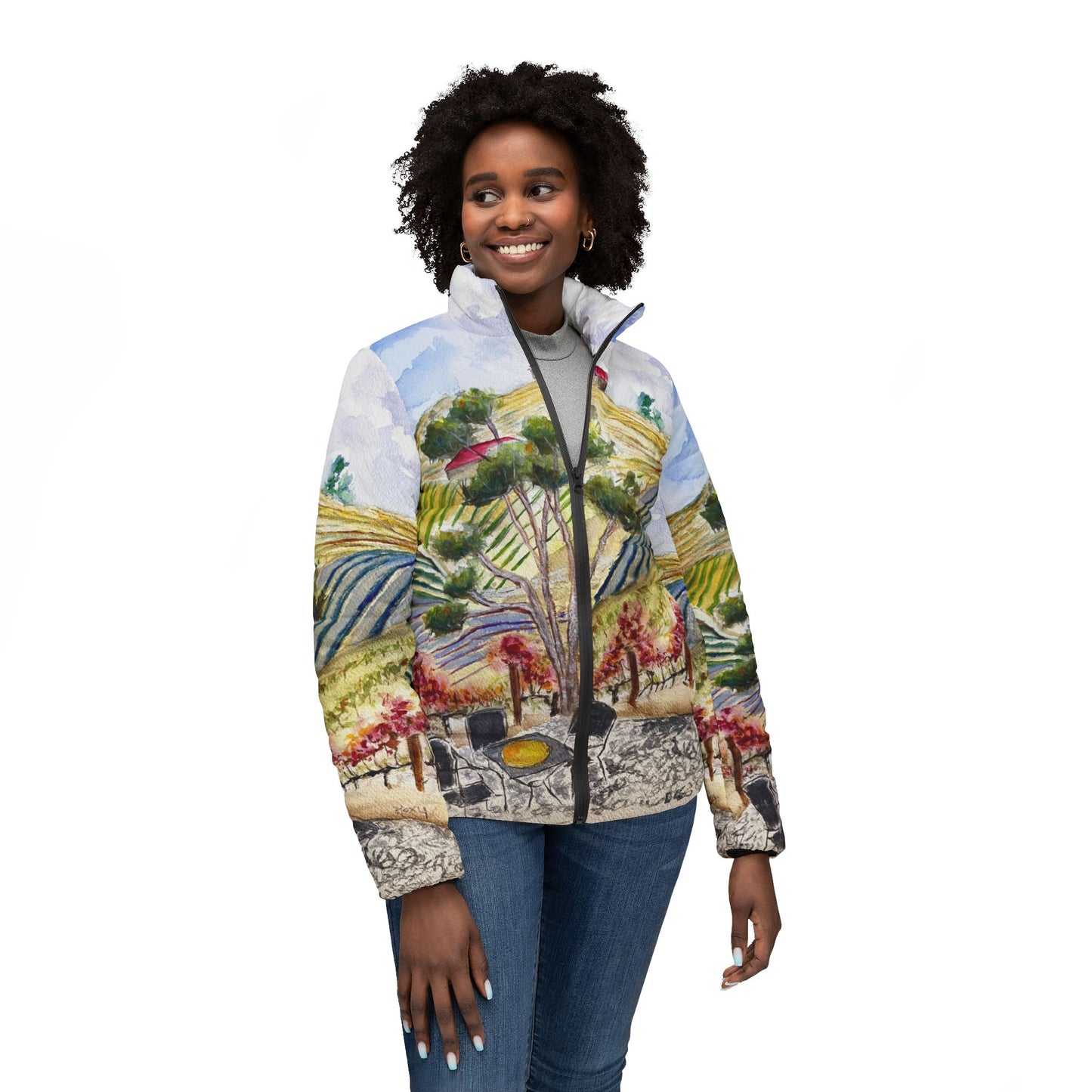 Women's Puffer Jacket - View from the Patio-GBV