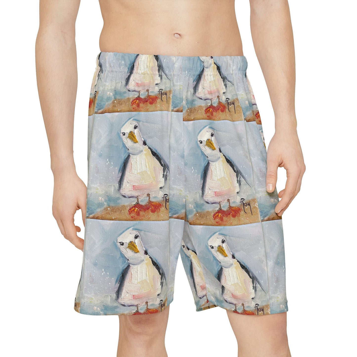 Men’s Sports Shorts - Inquisitive Seagull