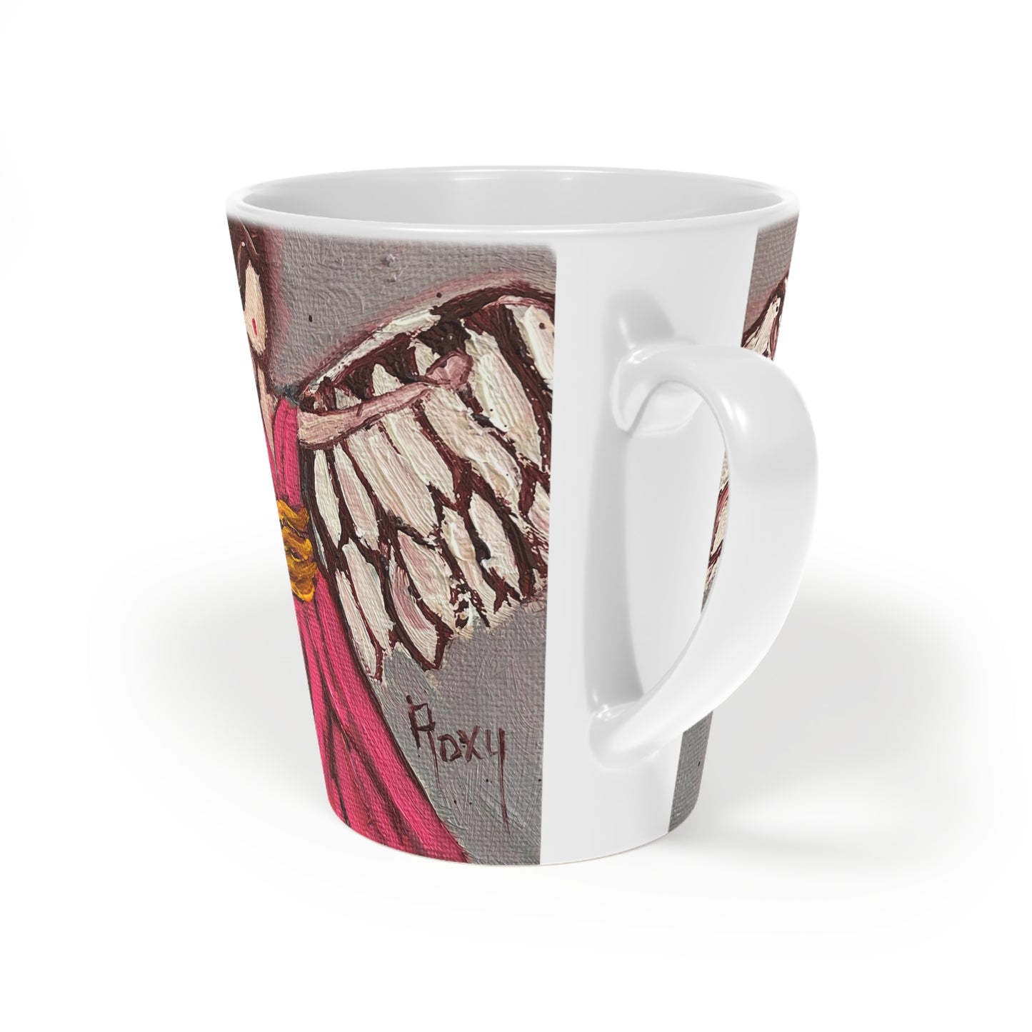 Pink Angel Rising Latte Mug, 12oz