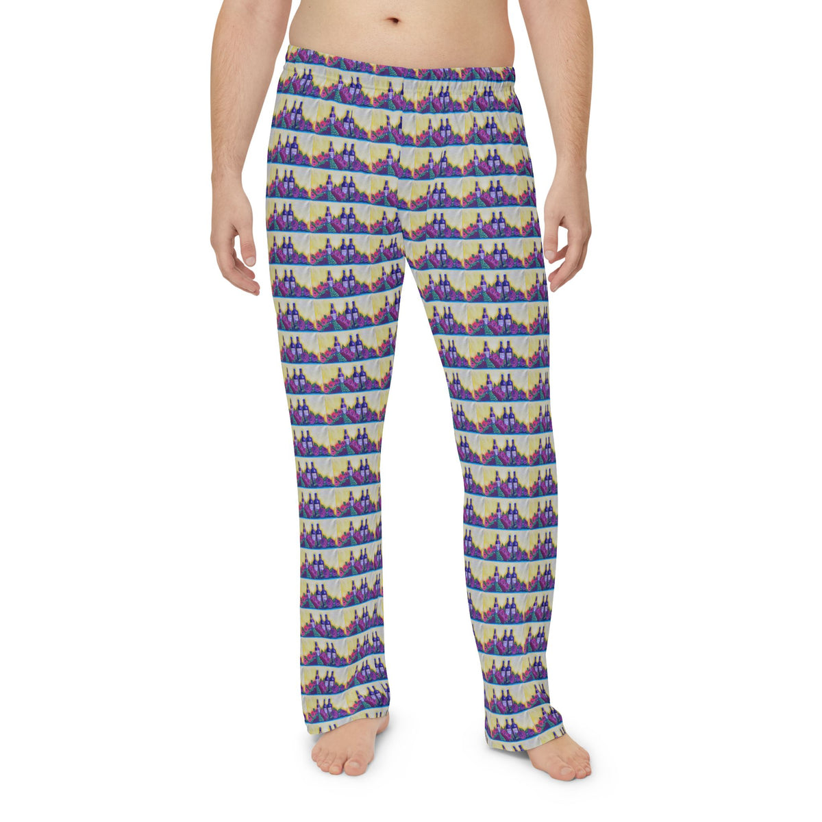 Men's Pajama Pants featuring Roxy Rich GBV Wine and Roses- Fun Travel Wear