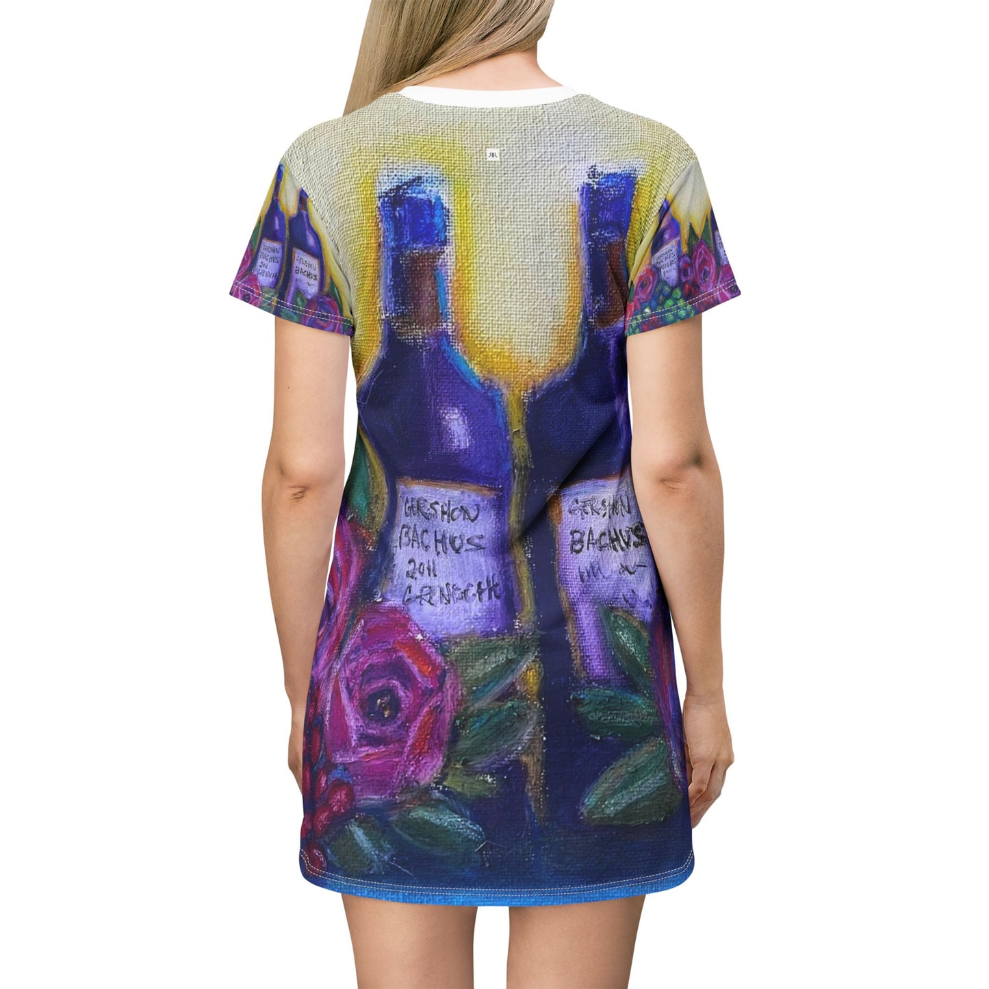 T-Shirt Dress (AOP)-GBV Wine and Roses