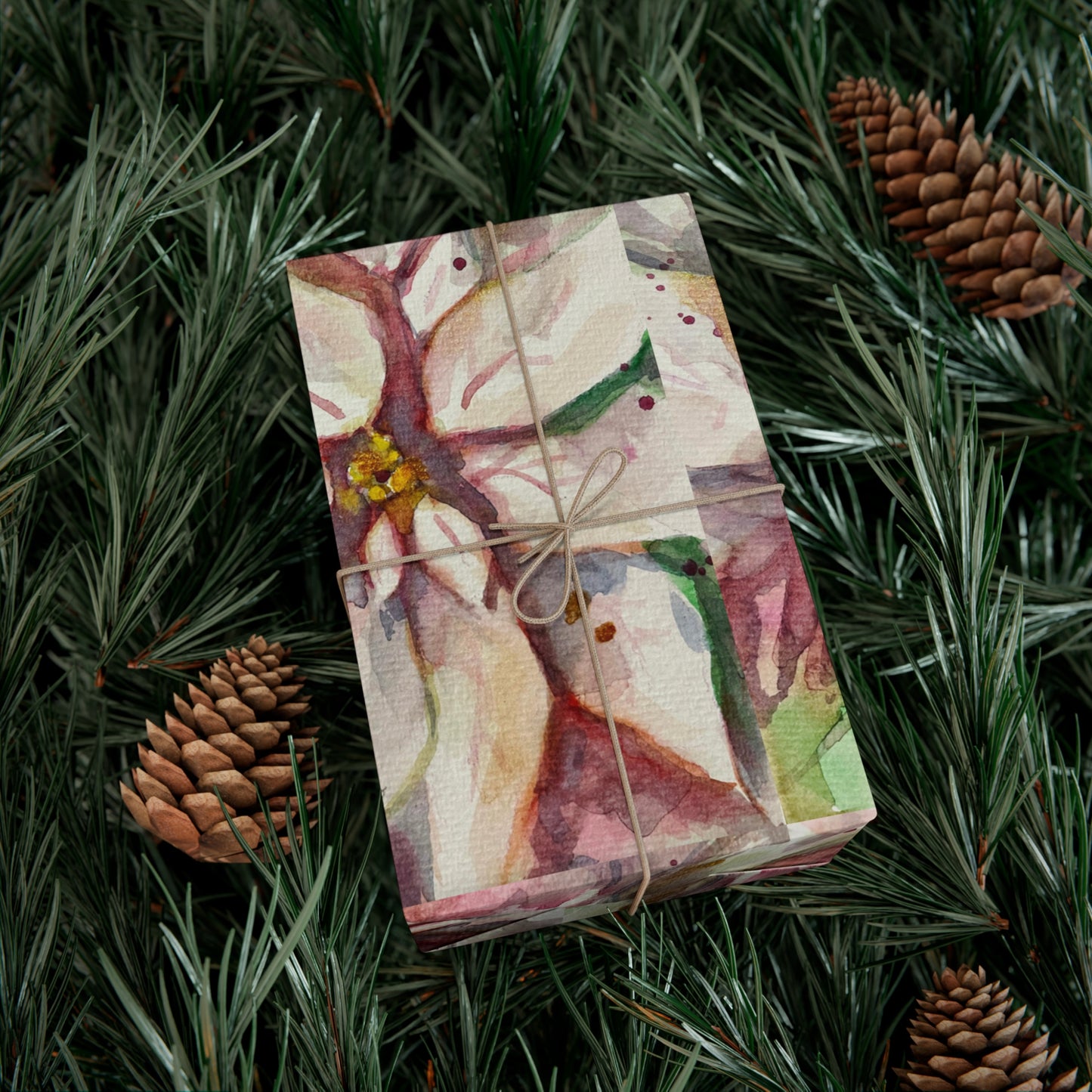 Elegant White Poinsettias Gift Wrapping Paper -Ships from America