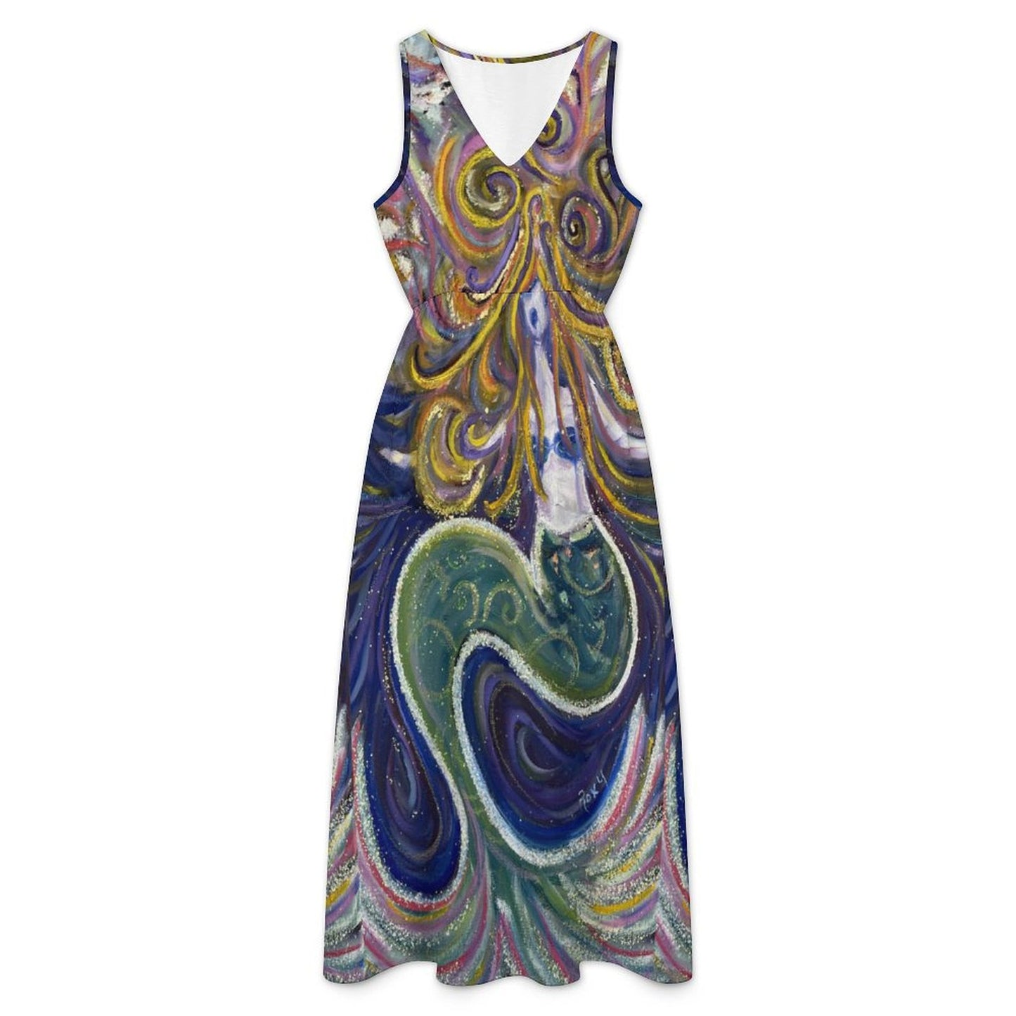 The Screaming Siren Mermaid -Garden Party Dress Sleeveless V-neck Midi Dress