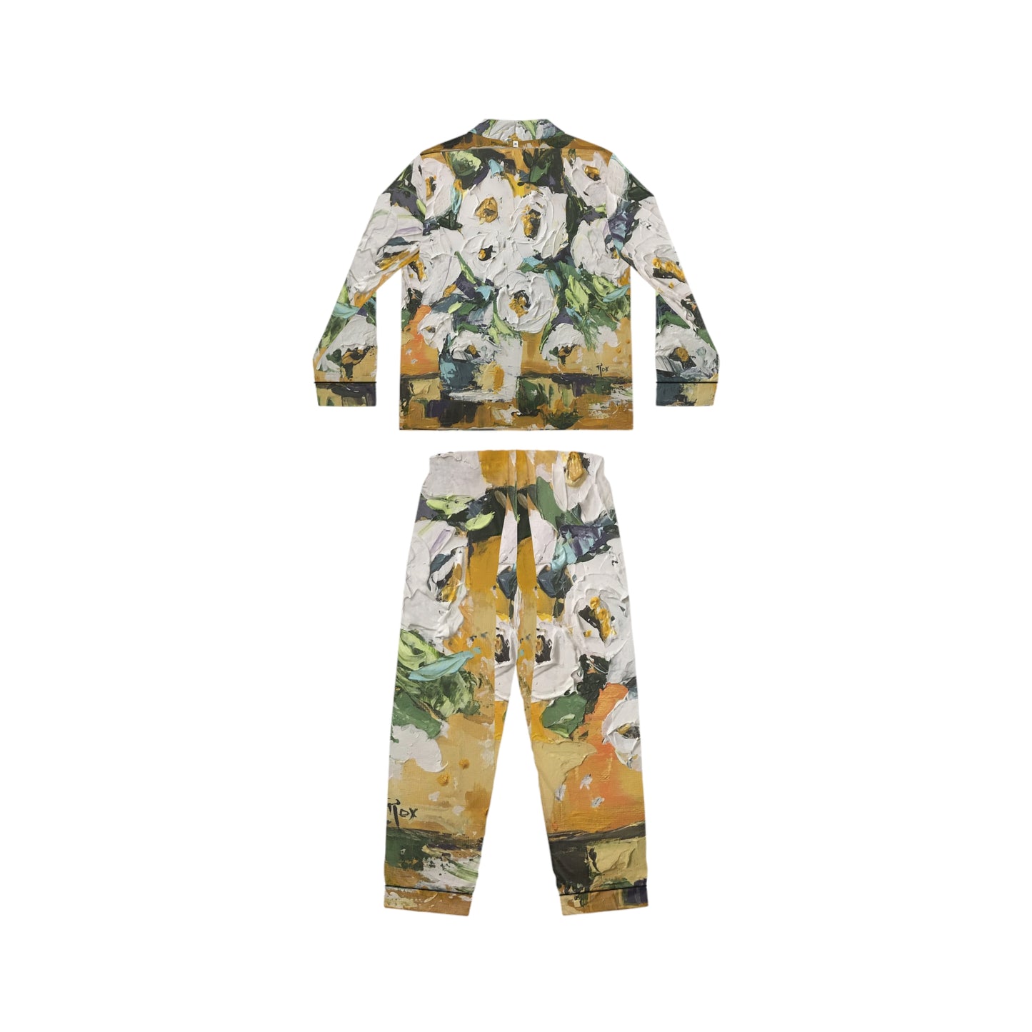 Satin Pajamas - Shabby Roses in Gold