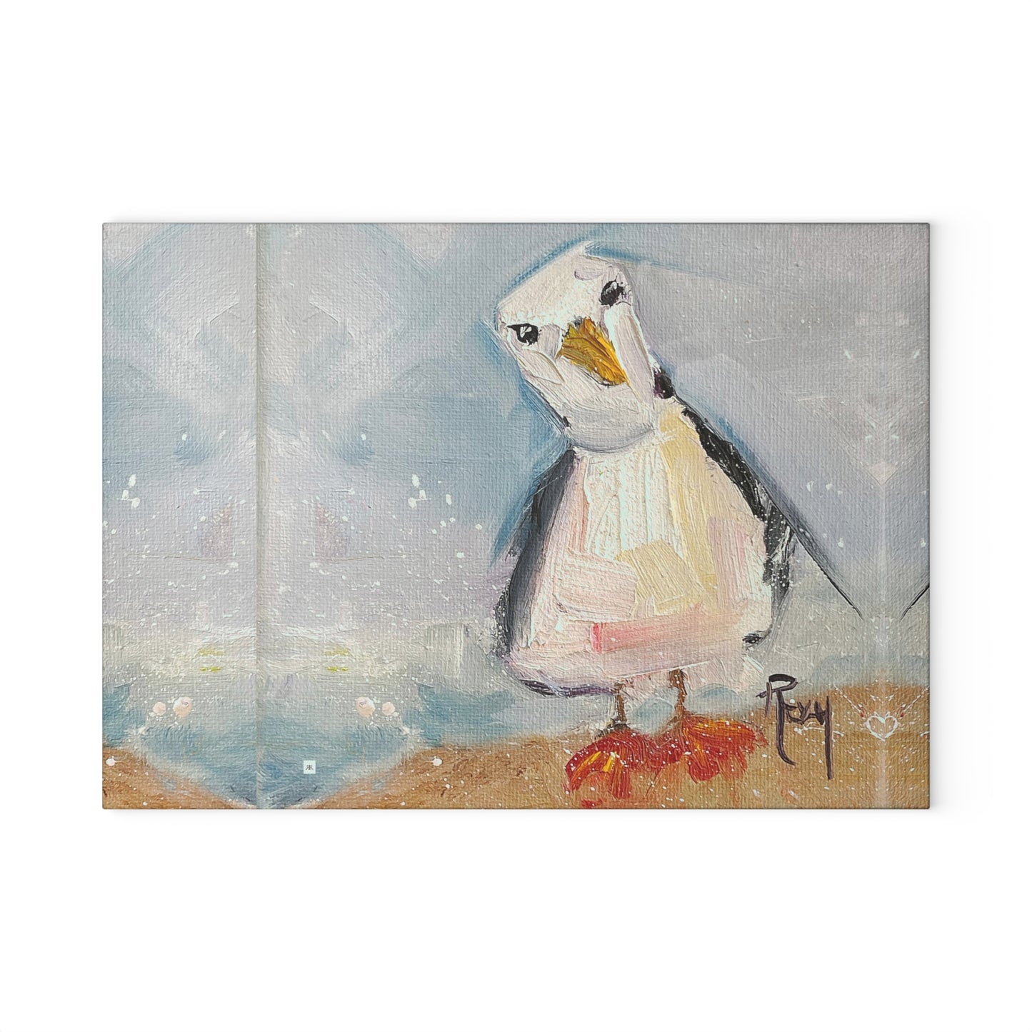 Inquisitive Seagull Glass Cutting Board