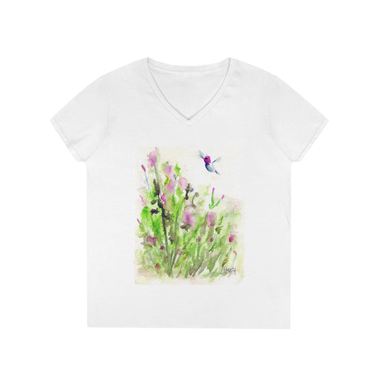 Colibri dans la Salvia T-shirt col V pour femme