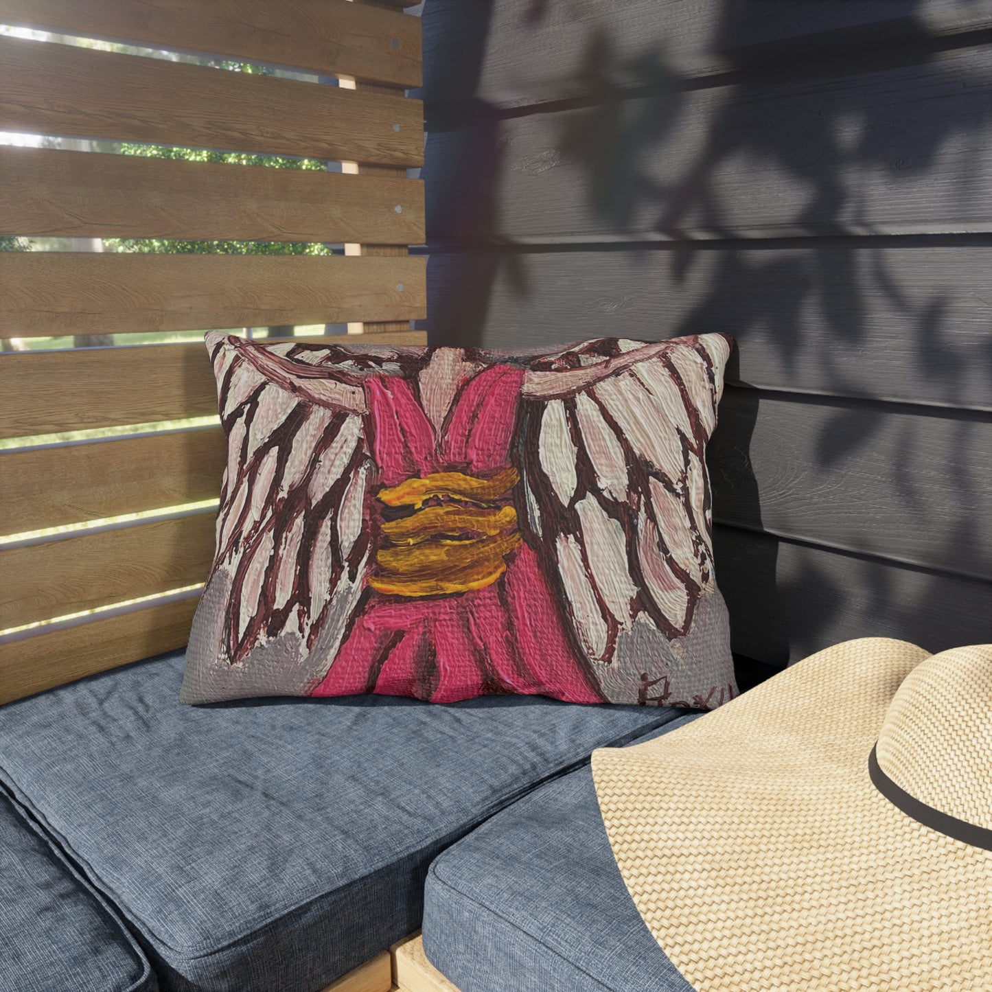 Pink Angel Outdoor Pillows