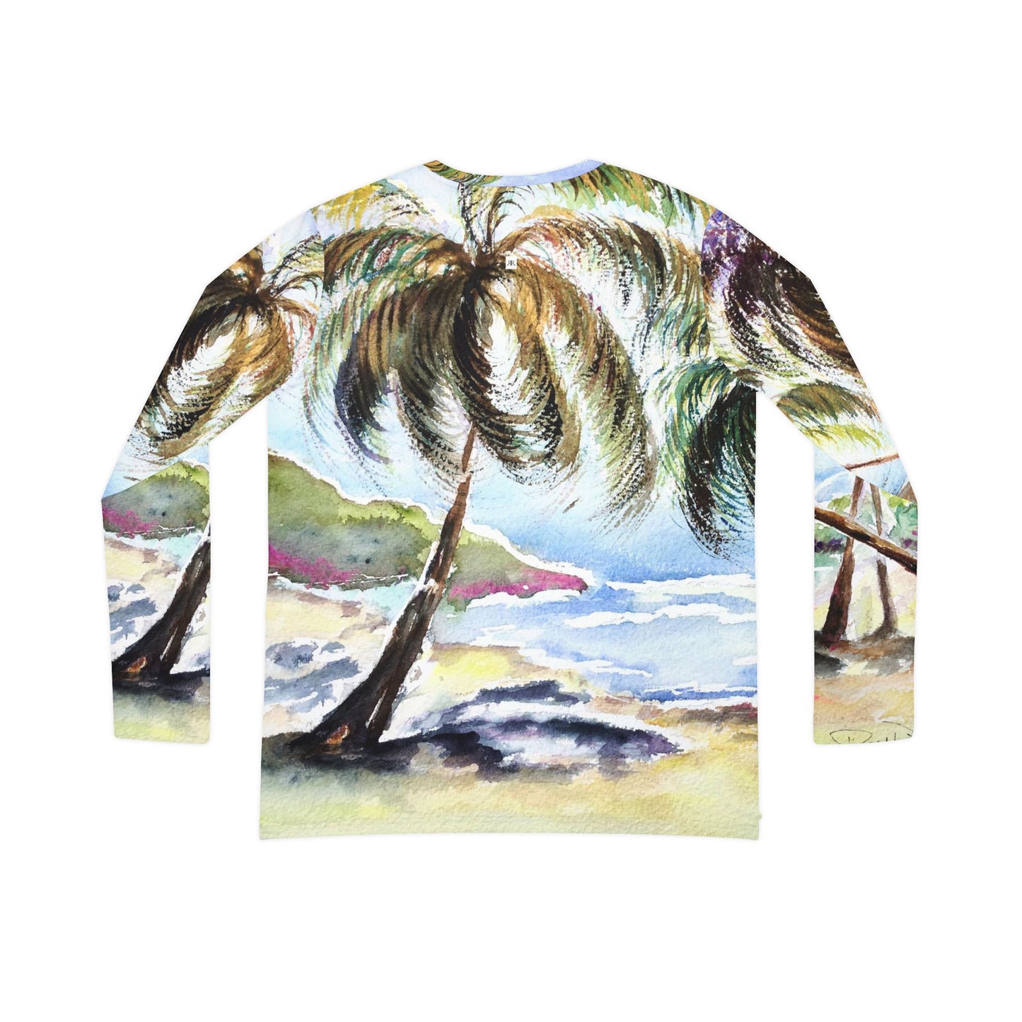 Long Sleeve Shirt-Hawaii Awaits Palm Trees V-neck Women's