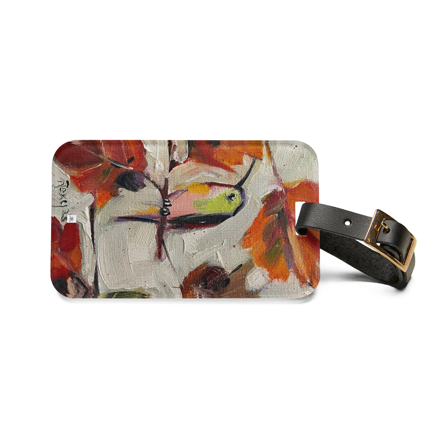 Fall Feathers Hummingbird Luggage Tag