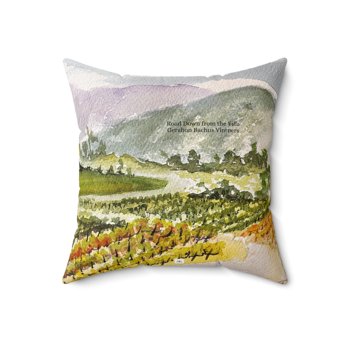 Road down from the Villa GBV  Indoor Spun Polyester Square Pillow