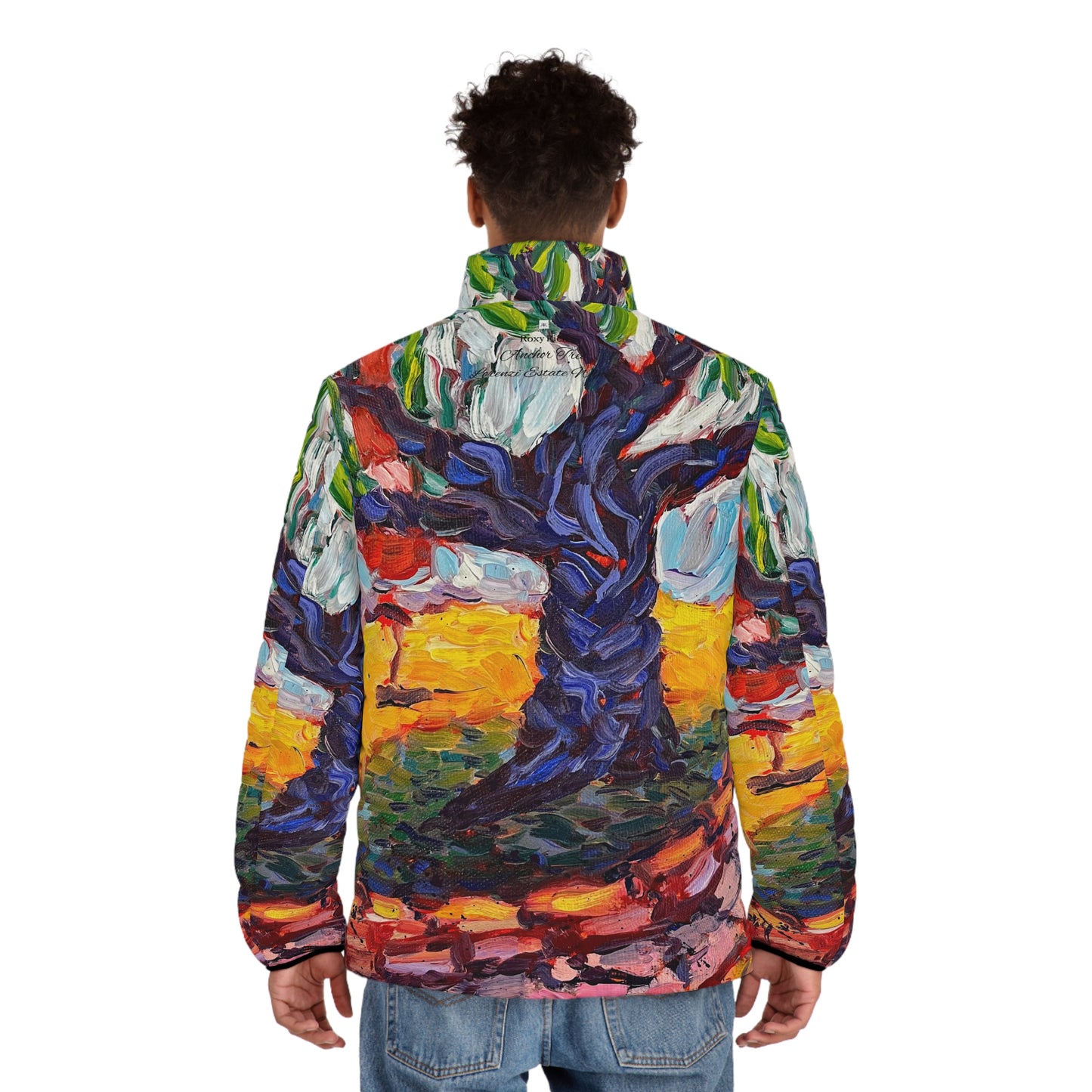 Men's Puffer Jacket - Roxy Rich Art-Anchor Tree at Lorenzi