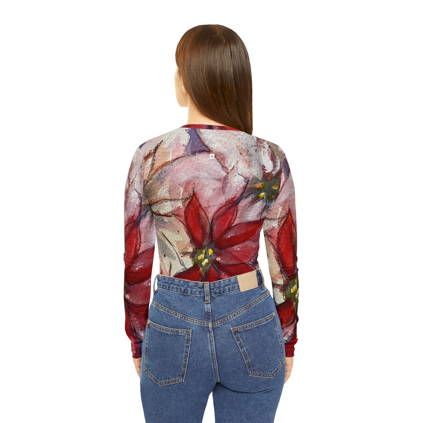 Poinsettias- All over Print Women's Long Sleeve V-neck Shirt