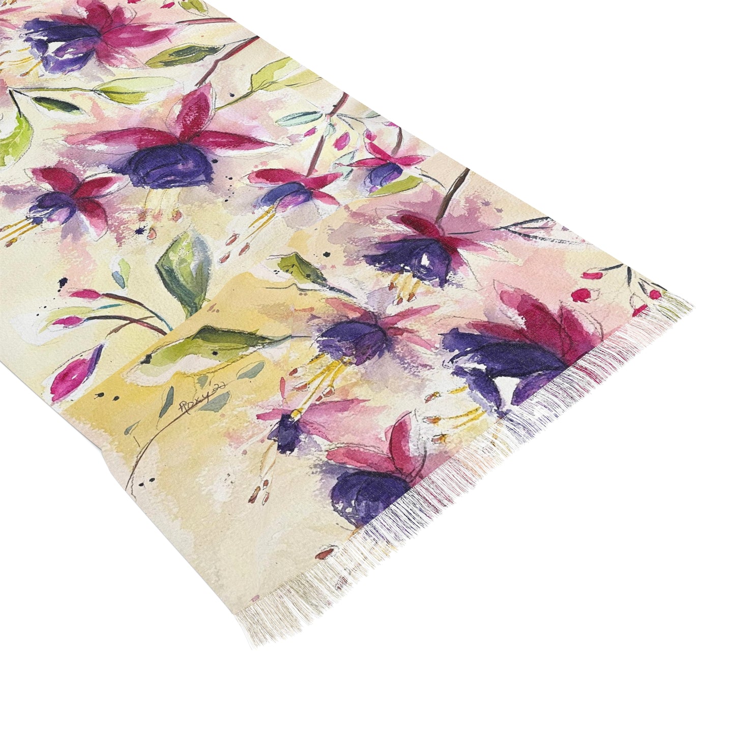 Colorful Scarf — Artistic Lightweight Neck Wrap- Fluffy Fuchsias