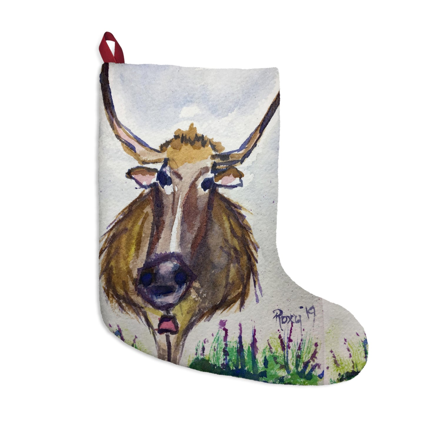 Lola Longhorn Cow Christmas Stocking