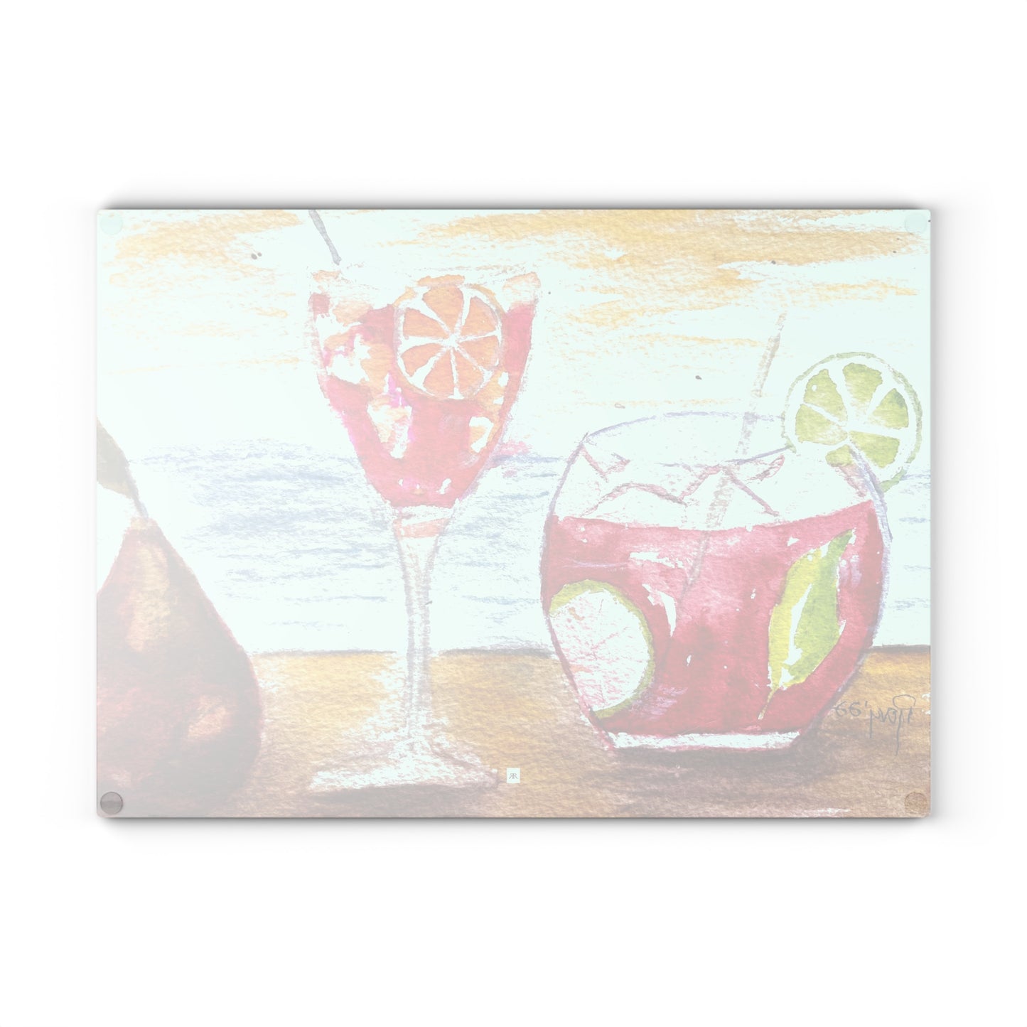 Summer Cocktails Glass Cutting Board