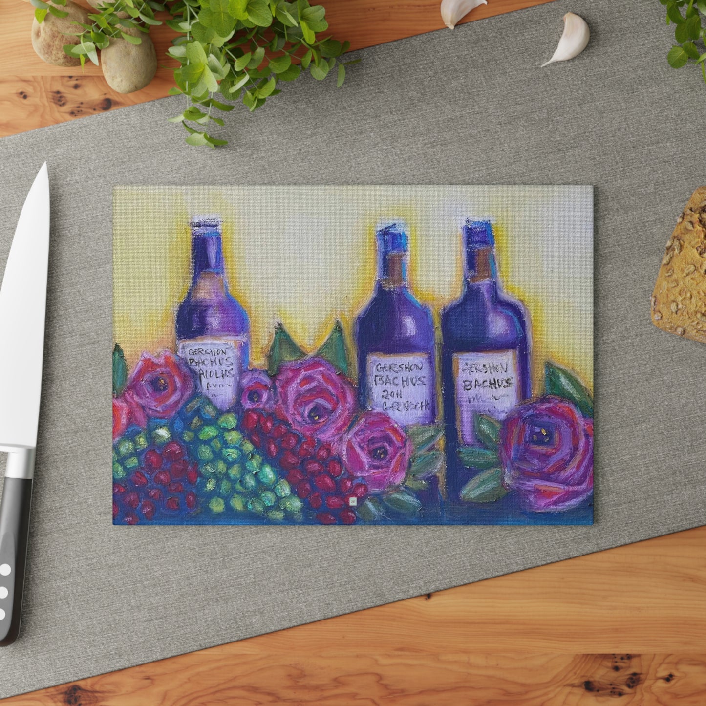 GBV Wine and Roses Glass Cutting Board