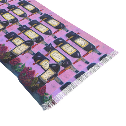 Colorful Scarf — Artistic Lightweight Neck Wrap- Bachus Reserves-GBV Wine Rack and Roses