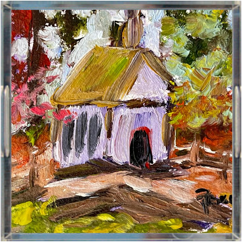 Little Church in the Woods- Acrylic Tray Square