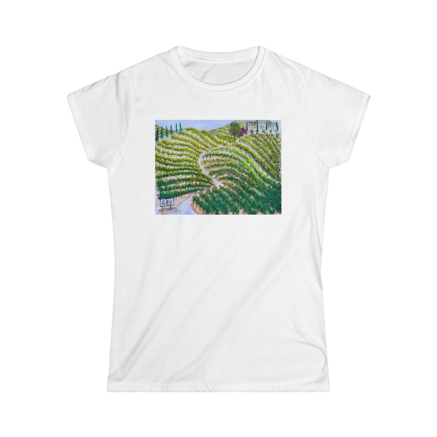 Route vers la villa à Gershon Bachus Vintners T-shirt semi-ajusté softstyle pour femmes