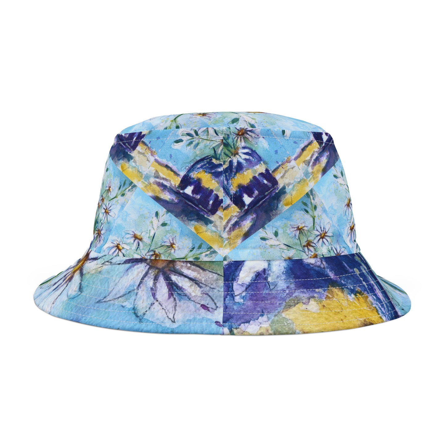 Daisies in a Purple Vase Bucket Hat