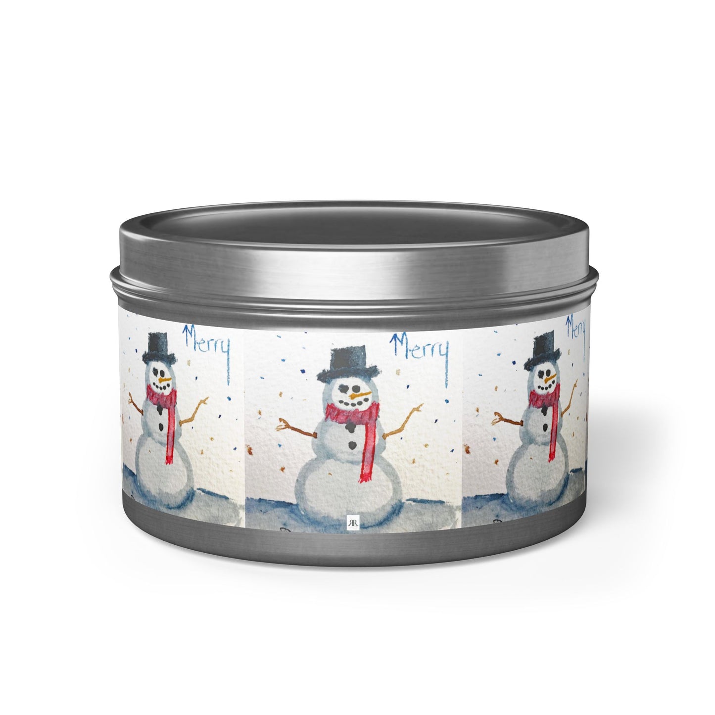 Tin Candle-Merry Snowman